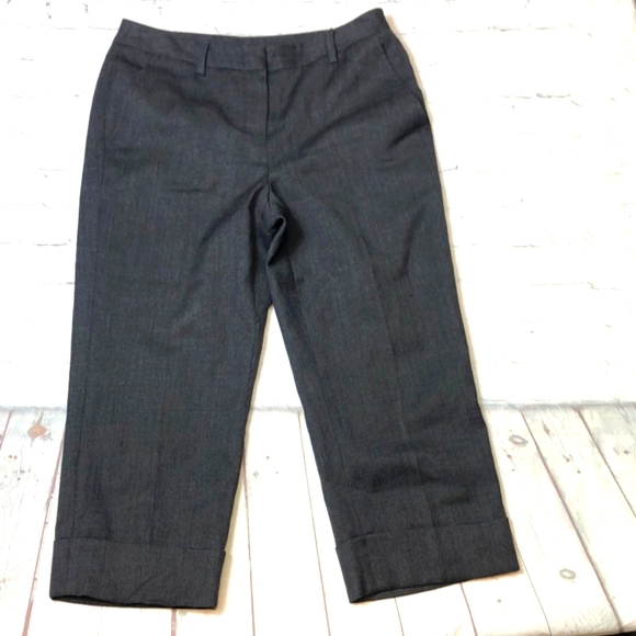Harve Benard Wool Cropped Cuffed Bottom Trousers - Picture 2 of 14